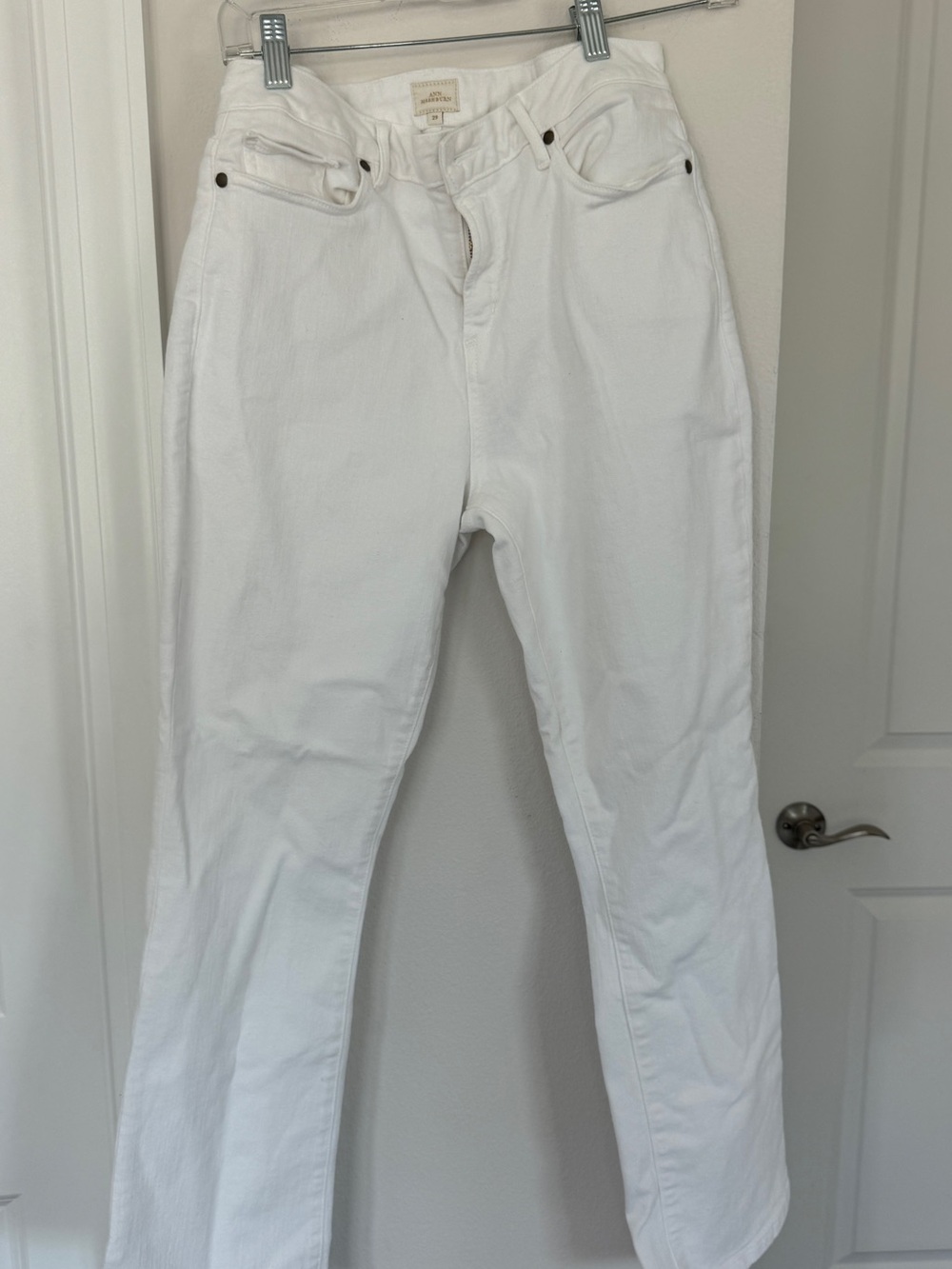 ANN MASHBURN White Straight Jeans